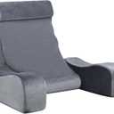 SofGlowly Reading Pillow for Sitting in Bed Adult, Back Support Pillow for Bed Sitting up with Arm Rest,Bed Rest Pillows for Watching TV/Reading/Gaming/Resting in Beds, Couch or Floor, Medium 19" Gray