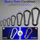 50 Pack 2" Heavy Duty Carabiner Clips, M5 Black Galvanized Steel Spring Snap Hooks, Rust-Resistant Keychain Clips for Hammock, Camping, Hiking, Fishing, Swing Set
