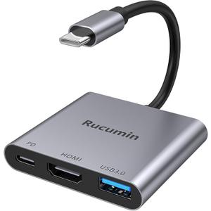 USB C to HDMI Adapter, Type-C to 4K HDMI with 100W PD & USB 3.0 Port, Digital AV Multiport Adapter for MacBook Pro/Air, iPad Pro/Air, iPhone 15Pro/16, Switch, Tablets and More USB-C Devices