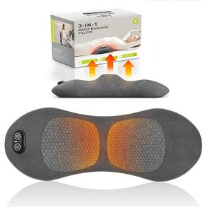 Smooth Triple Fusion 3in1 Back Massager Lumbar Pillow with Heat, Vibration & Traction Back Massager for Pain Relief DeepTissue.Relaxation Device for Home,Office,Car.Gift Idea Corded