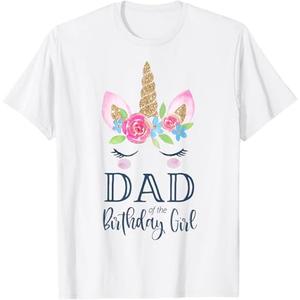 Unicorn Dad of The Birthday Girl Shirt Matching Party Tee T-Shirt XL