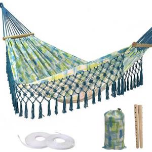 Portable Hammock, Bohemian Hammock,2person Hammock,for Suitable,Patio,Beach,Backyard,Garden,Cyan 79 * 59