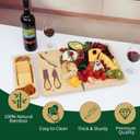 Premium Bamboo Cheese and Charcuterie Board Set - Large Wooden Serving Tray with Hidden Knife Storage, Cheese Knives & Forks - Perfect for Cheese, Meats, Fruits - Ideal Gift for Parties & Holidays