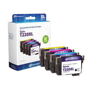 4 Pack New 220XL T220XL Ink for Epson WorkForce Black Color 220 T 220 XL Set