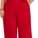 VERWIN Plus Size Ruffle Women's Jumpsuit Plain Full Length Romper Sleeveless Patchwork Overlay Jumpsuit with Pockets, 5XL