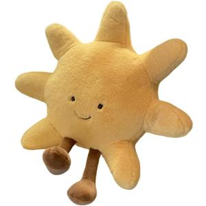 Fun Sun Plush Cute Stuffed Animal Plush Pillow Toys Smile Moon Sunshine Plushie Toy Gift for Children's Birthday and Christmas Decor (Sun)
