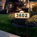 Solar Address Signs for Yard, Solar Powered Address Sign with Warm White & Cold White, IP65 Waterproof Solar House Numbers for Outside, LED Illuminated Plaques Wall Mounted & In Ground