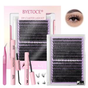 Lash Clusters Kit Wispy 320Pcs Natural Cluster Eyelash Extension Kit 9-16MM 50D 60D C Curl Fluffy Wispy Lash Clusters Diy Lash Extension Kit with Lash Bond and Seal Lash Clusters Kit Wispy 320Pcs Natural Cluster Eyelash Extension Kit 9-16MM 50D 60D C Curl Fluffy Wispy Lash Clusters Diy Lash Extension Kit with Lash Bond and Seal