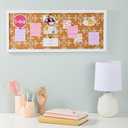 Juvale Decorative Cork Bulletin Boards for Walls (10 x 24 in) - White Frame Pin Board for Office, Bedroom & Room Decor