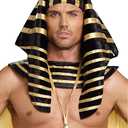 Dreamgirl Adult Pharaoh Headpiece, Egyptian Halloween Costume Accessory for Men