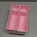 25 PCS Plastic Drawer Organizers Set, 4 Sizes Vanity Organizer, Makeup and Desk Drawer Organizer Trays, Organization and Storage for Makeup, Bathroom, Kitchen Utensils and Office (Pink)