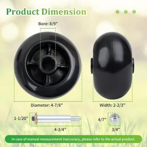 UP2WIN 2Pack 03905900 Deck Wheel and Hardware Kit Compatibles with A riens Mower Tractors, Quality Anti-Scalp Roller Wheel Nut Bolt and Bushing Compatibles with Gravely 890018 890100 890101