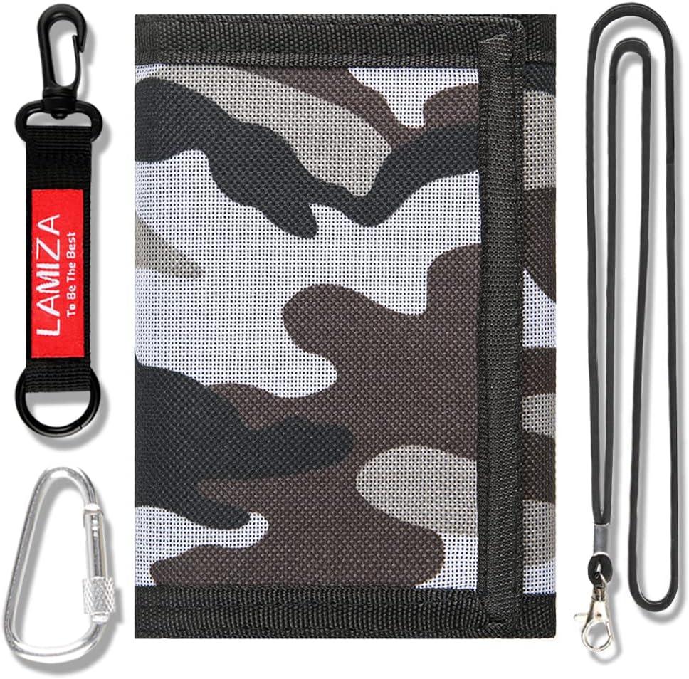 Kids Wallet for Boys Girls Teens Trifold, Canvas Toddler Wallet for Boys, Cute Zipper Wallets Youth with Coin Pocket and Card Holders, Novelty Wallets for Childrens Birthday Gifts (Camo grey02 suit)