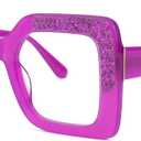 VOOGLAM Oversize Square Non Prescription Glasses for Women Blue Light & UV400 Blocking Black Acetate Computer/Phones/TV