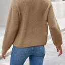 Saodimallsu Womens Cropped Cardigan Sweaters Button Up Long Sleeve Crewneck Fall Dressy Casual Knit Sweater Jackets (Small, Khaki)