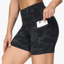 THE GYM PEOPLE Women's High Waist Workout Shorts Breathable Dolphin Split Elastic Lounge Yoga Shorts M