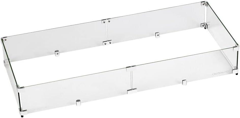 41.5" X 17.5" X 6 Rectangular Glass Flame Guard
