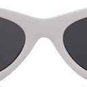 5 x SOJOS Retro Vintage Narrow Cat Eye Sunglasses for Women Clout Goggles Plastic Frame Cardi SJ2044 with White Frame/Grey Lens