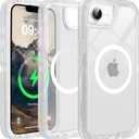 for iPhone 16e Clear Case, Compatible with MagSafe, Anti-Yellowing, Shockproof, Dropproof, Heavy Duty Protection, Triple Layer Magnetic Phone Case Cover for 16e, 6.1", Clear