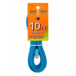 10 Ft, Phone Charger, Type C  Blue