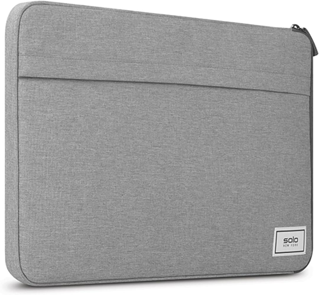 Solo New York Laptop Bag Sleeve for Women & Men - Travel Case for Computer & Tablet, Fits up to 15.6" Laptops, Fully Padded, Lightweight Construction, Durable Zippers - Re:Focus, Gray