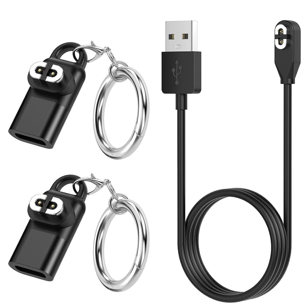 3.3ft Charging Cable Replacement for AfterShokz Aeropex AS800/OpenComm/OpenRun/OpenRun Pro, Magnetic Fast Charger Cord for Shokz Aeropex Bone Conduction Headphones with 2 Pack Type-C Adapter