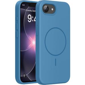 Miracase Magnetic for iPhone 17e Case & iPhone 16e Case, [Soft Anti-Scratch Microfiber Lining], Compatible with MagSafe, Silicone Shockproof Protection Phone Case for iPhone 17e/16e, Capri Blue