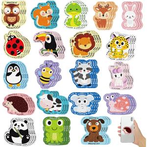 Fulmoon 120 Pcs Anxiety Sensory Stickers Textured Sensory Strips Tactile Rough Calm Stickers Adhesive Tactile Fidget Tool for Classroom Desk Adults Teens Anxiety Relief(Animal)