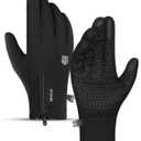 Winter Thermal Gloves for Men and Women, Waterproof Windproof and Non-Slip Gloves, Warm Touch Screen Gloves for Outdoor Running, Cycling, Driving (Large, Black)