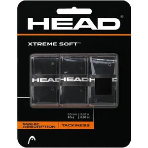 Head Xtreme Soft Racquet Overgrip (3-Pack, Black)