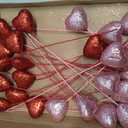 MECCANIXITY 24 Pcs Glitter Heart Shaped Picks Puffy Foam Hearts Floral Sparkly Stick for Valentine's Day Wedding Decor Home Vase Supplies Flower Arrangements Crafts (Red/Pink, 4cm x 22cm)