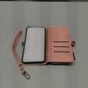 Defencase Compatible with iPhone 15 Plus Case Wallet with RFID Blocking Card Holder for Women Men, PU Leather Magnetic Snap Flip Zipper Strap Wallet Phone Case Fit for iPhone 15 Plus 6.7", Rose Pink
