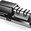 Knife Sharpener, Professional 2-Stages Eleltric Knife Sharpeners with Diamond Abrasives for 20-Degree Straight Edge, Knife Sharpener for Kitchen Knives with Sharpening and Polishing