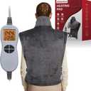 Ambershine 26"x35" XXXL King Size Neck& Shoulder& Back Heating Pad with 12 Temperature Settings& 4 Auto-Off Countdown Timers, Pain Relief for Back/Neck/Shoulder, Christmas gift for mom dad (Dark Gray)