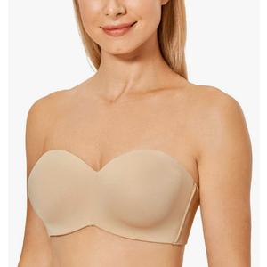 DELIMIRA Women's Strapless Bra Unlined Underwire Minimizer Plus Size Support, 36C