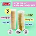 Set of 2 - Saltine Cracker Sleeve Storage Container/Cookie Stay Fresh Keeper, Round and Square