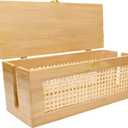 Solid wood Cable Management Box- Cable Organizer Box and Power Strip Box for Electrical Cord Management - Under Desk Cord Organizer for TV Wires Computer Router & Power Strip