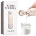 CapyBud Portable Bottle Warmer for Travel, 12 Oz Milk Warmer for Breastmilk Formula Water, 3 Mins Fast Heating, Long Battery Life, 5 Levels Smart Temp Control, Ideal for Night Feeding, Travel, Car