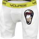 Youper Boys Youth Padded Sliding Shorts with Soft Protective Athletic Cup for Baseball, Football, Lacrosse (Small, White)