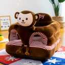 Baby Support Seat, Cute Baby Sofa Chair for Sitting Up, Comfy Plush Infant Seats (Monkey,W17.5 x H17.5)