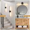 Lightania Hardwired Wall Sconces Set of Two, 24'' Modern Black LED Wall Lights, 360 Rotatable, 2700K-5000K Adjustable, 3CCT Dimmable Wall Sconce Light Fixture for Living Room Bedroom Hallway, ETL