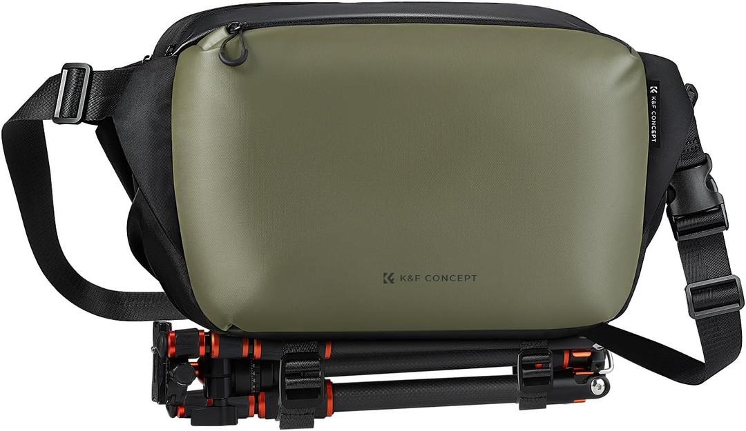 K&F Concept 2 in 1 Sling Bag Everyday Shoulder Bag & Multifunction Photography Crossbody Camera DSLR Backpack Portable Bag (12 Green Large)