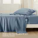 Bedsure Cooling Sheets Twin, Rayon Derived from Bamboo, PureWoven, Breathable & Soft Twin Sheets Set, Deep Pocket Up to 16 Inches, Hotel Luxury Silky Bedding for Hot Sleepers, Dusty Blue