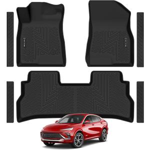 Floor Mats for Buick Envista 2024 2025 2026 All Weather Protection TPE Rubber Floor Liners for Buick Envista 2026 Accessories, Odorless Anti-Slip, 1st & 2nd Row, Black