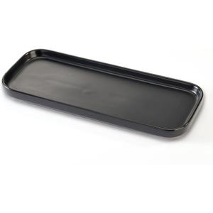 Ceramic Bathroom Tray,Kitchen Sink Organizer Tray,Cosmetics Holder (Black)