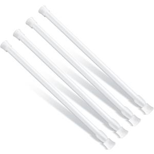 4pcs Window Security Bars, 11.8-17.72 Inch Adjustable Sliding Door Security Lock Bar Fixed Window Guard Door Security Devices for Children Safety Patio Door (White)