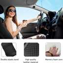 Car Center Console Armrest Pillow, 14"8.3" Memory Foam Auto Armrest Box Cover with Cup Holder & Phone Holder, Waterproof Leather Arm Rest Protector Cushion, Car Accessories (Diamond Pattern)