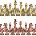 LuckyWish Staunton Weighted Metal Chess Pieces Chessmen with 2.6 Inch King Felted 2 Extra Queens Chess Pieces Only, No Board