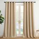 NICETOWN Room Darkening Draperies Curtains Panels, 2 Panels Biscotti Beige W52 x L96
