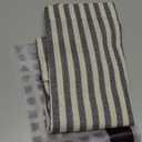 JINCHAN Tab Top Linen Kitchen Curtains 24 Inch Striped Tier Curtains Farmhouse Modern Cafe Style Small Window Treatments Airy Light Filtering Rod Pocket for Living Room Bathroom 2 Panels Charcoal Grey